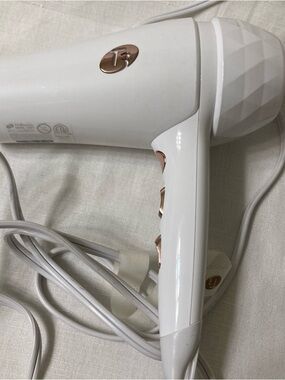 T3 White Hair Dryer with Rose Gold Accents